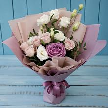 Букет цветов из:  Розы и Лизиантусы #REPLACE_PRED# Шамхал-Термене