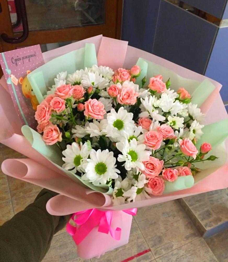 Букет цветов из: Розы и Хризантемы в Шамхал-Термене