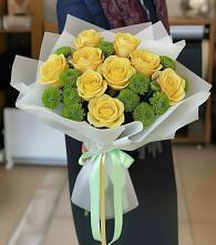 Букет цветов из:  Хризантемы и Розы в Шамхал-Термене