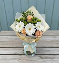 Букет цветов из:  Герберы, Розы и Хризантемы в Шамхал-Термене
