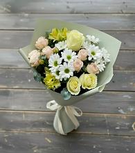 Букет цветов из:  Альстромерии, Розы и Хризантемы в Шамхал-Термене